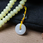 Natural Weathered Milky Yellow Bodhi Bracelet with Stone Accents – 108 Mala Beads for Women