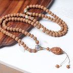 Tibetan Dragon Vein "Exploding"Texture Rudraksha 108 Mala Beads Bracelet