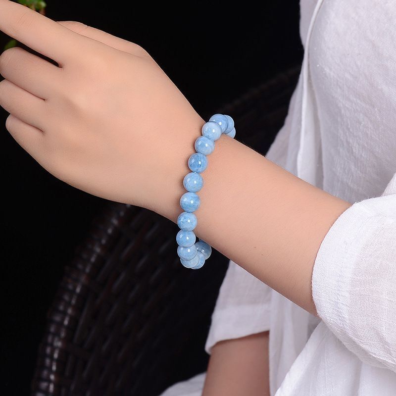 Buddha & Karma Blue Aquamarine Calming Bracelet - Grounding & Soothing