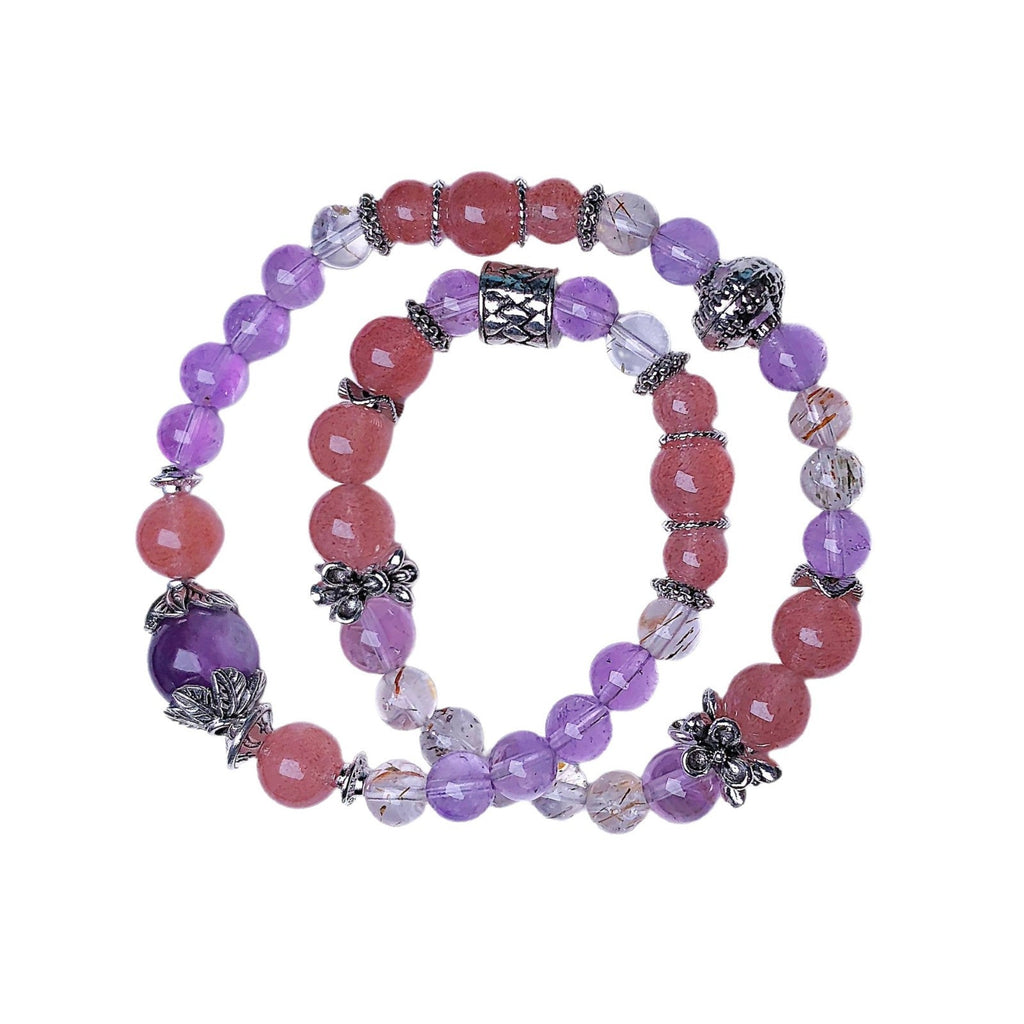 Strawberry Quartz Double Wrap Bracelet – Customizable Natural Crystal Jewelry