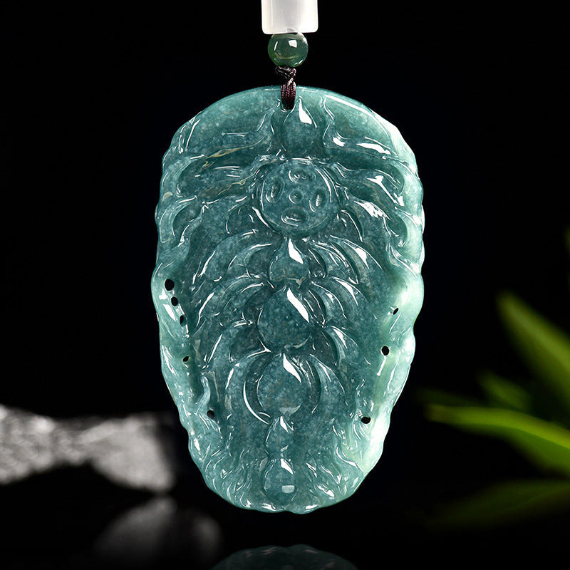 Blue Water Jade Dragon Pendant – A-Grade Jade Talisman for Protection & Authority