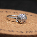 Six-Character Prayer Wheel Mantra Ring S925 Silver Jewelry Opening Adjustable