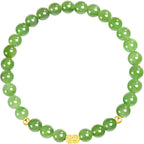 Women’s Genuine Aged Green Hetian Jade Bamboo Bracelet– Handcrafted Jade Jewelry