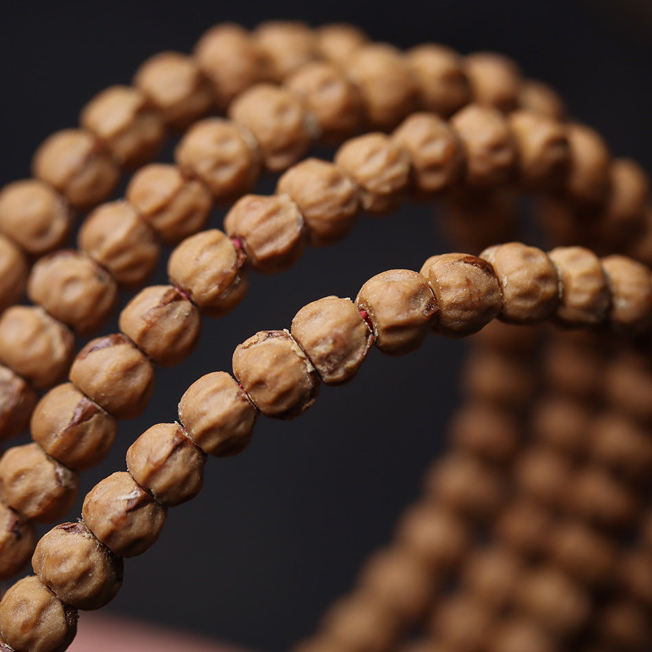 Tibetan Cypress Seed 108 Mala Beads – High Oil Ghost Face Prayer Bracelet