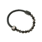Ebony Wood & Cat's Eye Silver Obsidian Bracelet for Protection & Inner Clarity