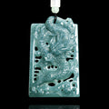 Natural Ice Blue Jadeite Hollow Dragon Pendant – Genuine A-Grade Blue Water Jade, Zodiac Dragon Talisman for Power & Protection