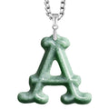 Natural A-Grade Jadeite Letter Pendant – S925 Silver Setting, Ice-Type Jade, Hip-Hop & Personalized Style