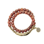 Tibetan Handmade Yak Bone Double-Wrap Bracelet – Long Style with Vintage Brass Accents