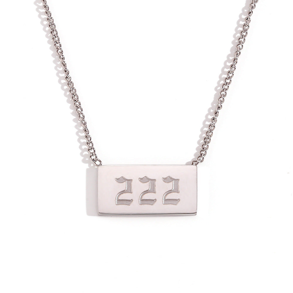 Stainless Steel Angel Number Necklace 111-999 Dainty Necklace for Women
