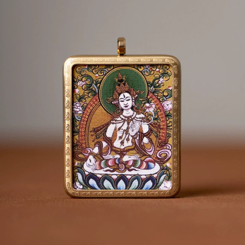 Tibetan Thangka  Amulet Talisman Pendant Necklace (35mm*45mm)