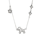 S925 Silver Horse Fortune Set, Necklace & Bracelet for Wealth & Luck Zodiac Jewelry