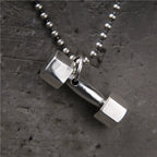 925 Sterling Silver Dumbbell Pendant