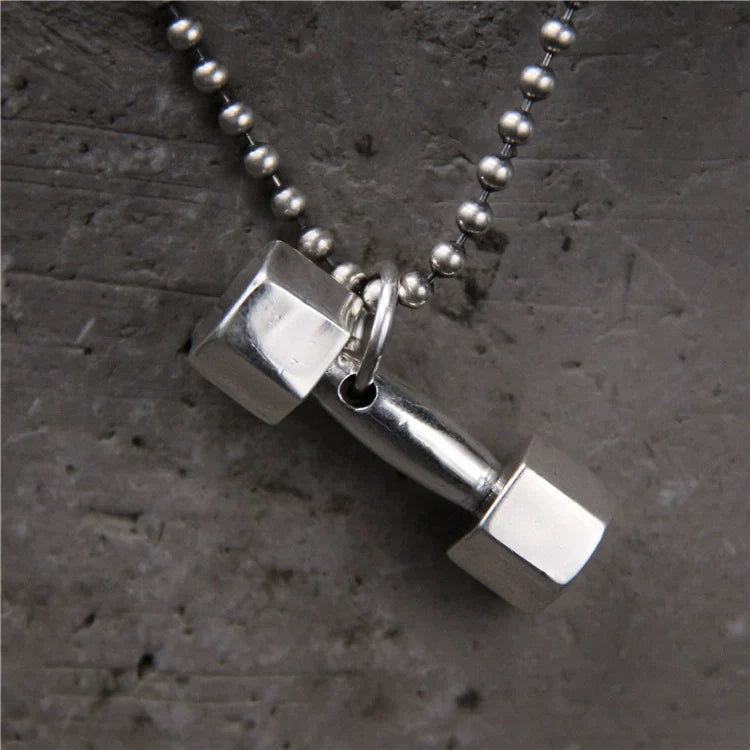 925 Sterling Silver Dumbbell Pendant