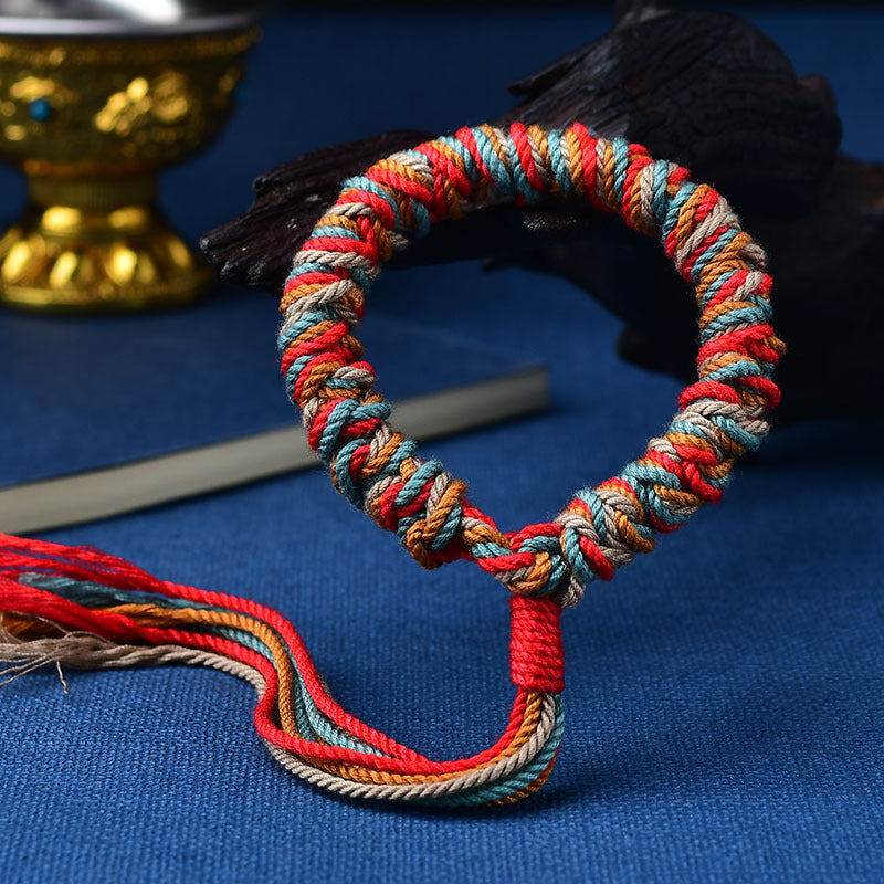 Tibetan Braided Snake Knot Bracelet – Women’s Protection & Blessing Cord