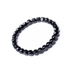 Natural Black Agate Hexagonal Bead Bracelet Unisex Couple Design