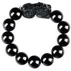 Natural A-Grade Black Jadeite Pixiu Bracelet for Men and Women