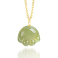Natural Aged Hetian Green Jade Cat Claw Pendant for Women
