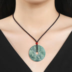 Natural Ice Blue Jadeite Shangui “Lucky Coin” Pendant – Genuine A-Grade Blue Water Jade, Feng Shui Talisman