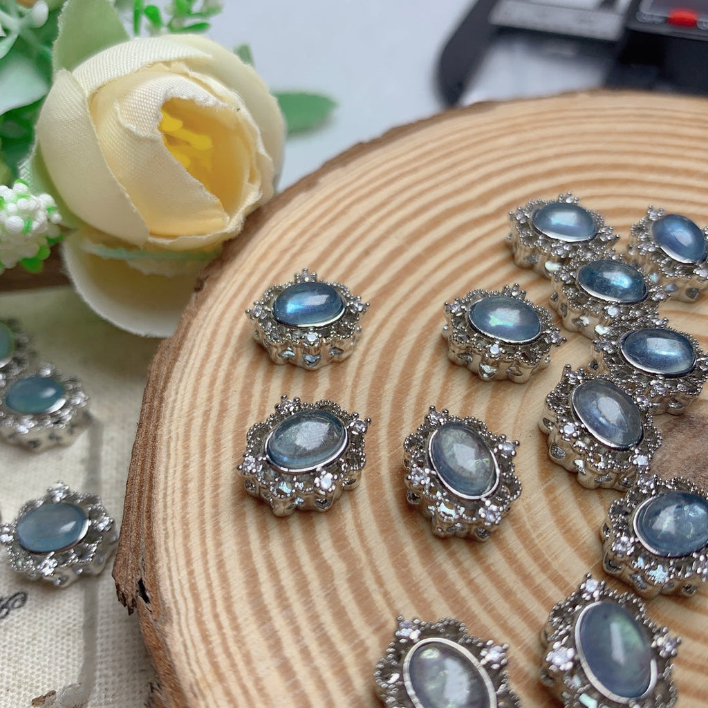Natural Aquamarine Bead with Hole – DIY Bracelet & Pendant Jewelry Making Accessory