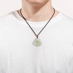 Natural Hetian White Jade Laughing Buddha Pendant for Men