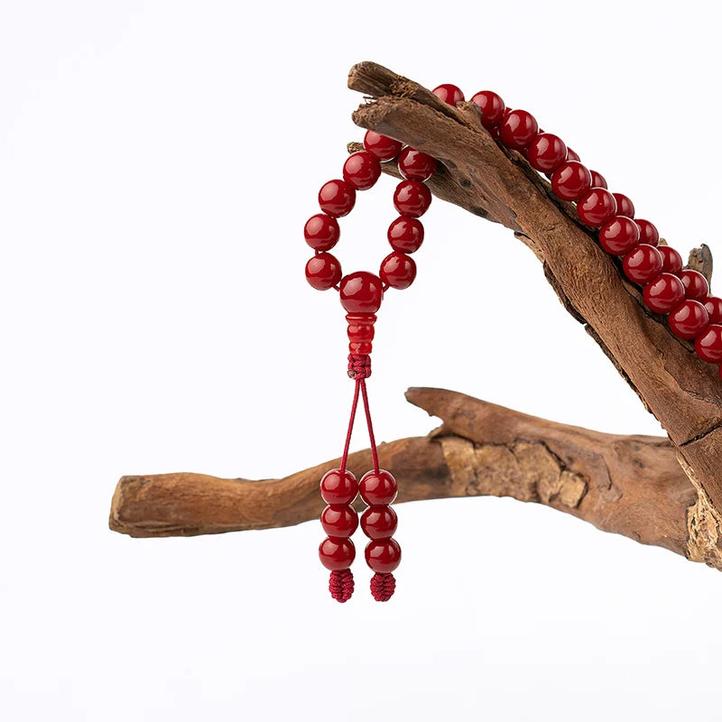 Buddha3bodhi 8mm Red Agate Bracelet 108 Bead Mala Prayer Beads