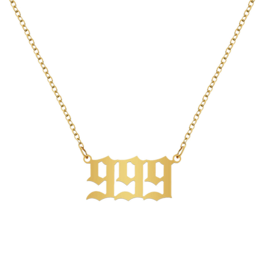 Stainless Steel Necklace Angel Number Necklace 111-999 for Women