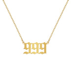 Stainless Steel Necklace Angel Number Necklace 111-999 for Women