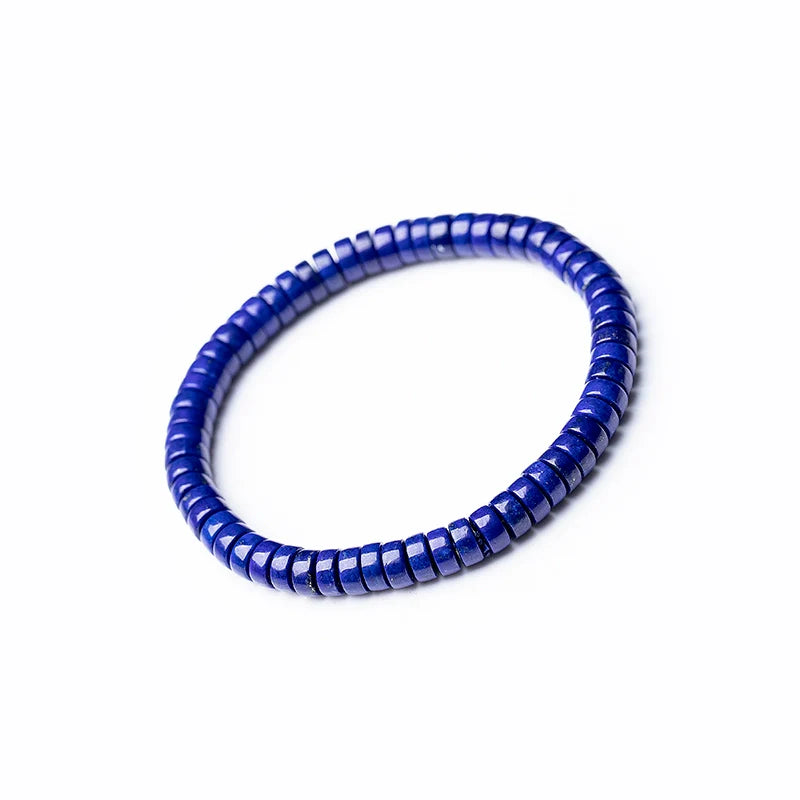 Collector-Grade Natural Lapis Lazuli Straight-Cut Thin Slice Bracelet
