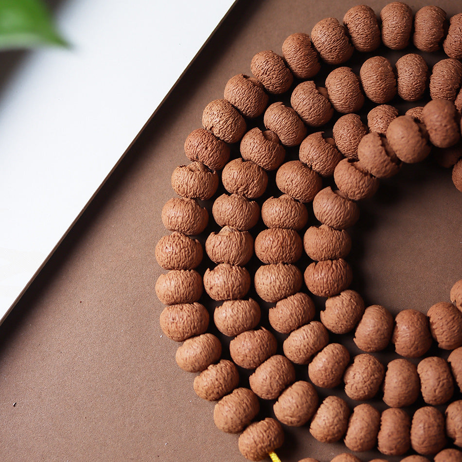Natural Wild Lotus Bodhi Seeds 108 Mala Prayer Bracelet