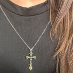 925 Sterling Silver Vajra Cross Pendant