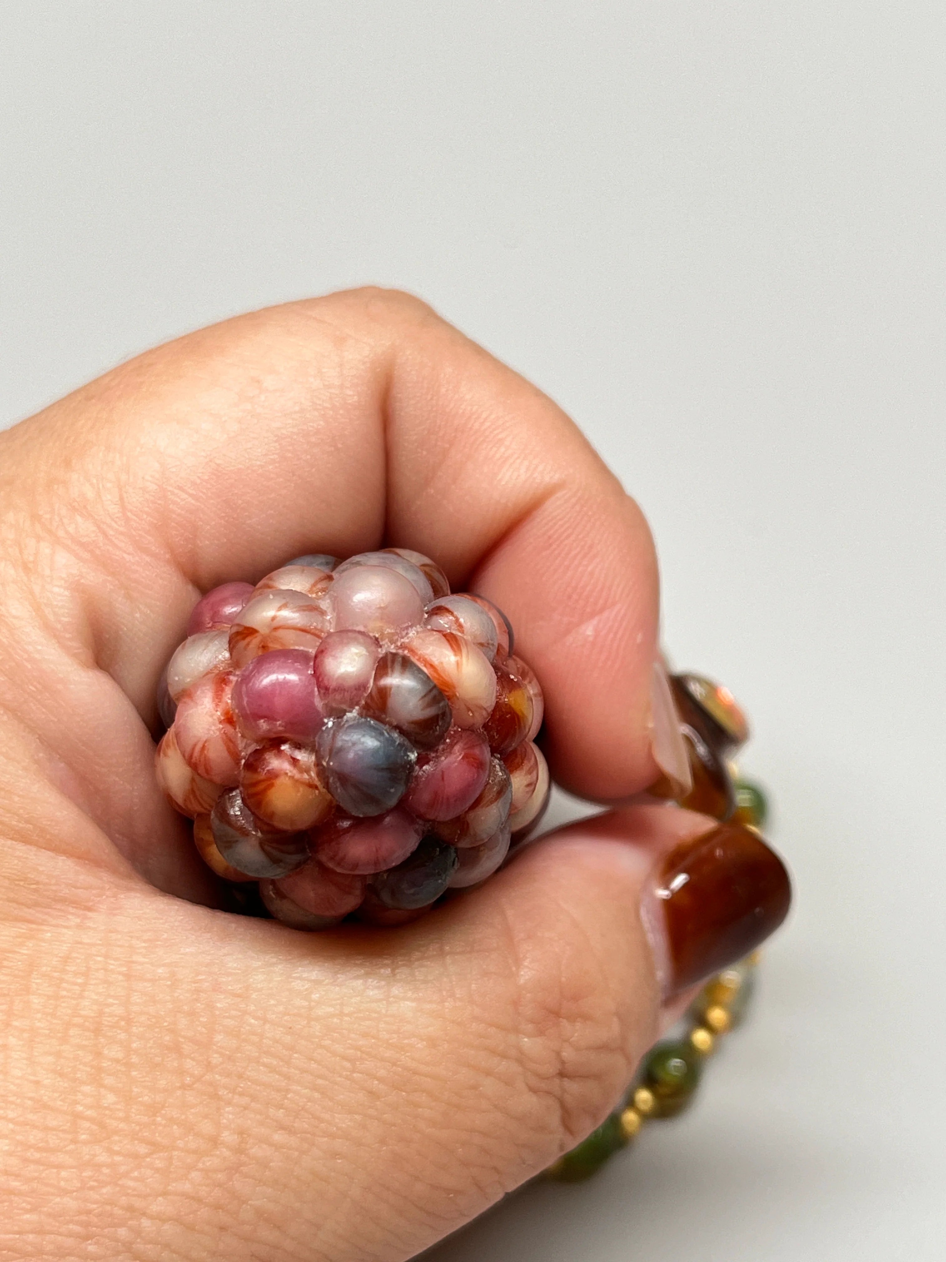 Colorful Gemstone Natural Corn Ornament with Veins