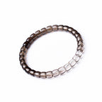 Natural Smoky Quartz Barrel Bead Bracelet - Simple Unisex Single Strand
