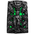 Natural A-Grade Black Jadeite Amitabha Buddha Nine Dragons "Supreme Self-Mastery" Pendant Unisex