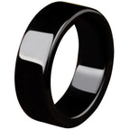 Natural A-Grade Black Jade Ring — Unisex Couple Band