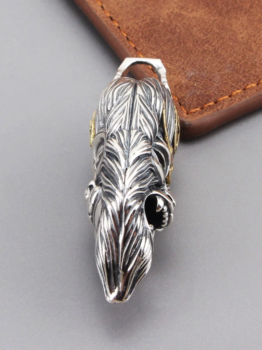 S925 Sterling Silver Sun Wukong Double-Sided Necklace - Buddha and Demon Pendant for Men