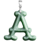Natural A-Grade Jadeite Letter Pendant – S925 Silver Setting, Ice-Type Jade, Hip-Hop & Personalized Style