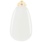 Natural Hetian White Jade Wushi Plaque Pendant – Protective Talisman for Peace & Balance
