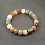 Multi-Colored Bodhi Seed & Brass Bead Bracelet – Stress Relief Wrist Mala