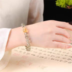 Feng Shui Pixiu Bracelet Natural Green Rutilated Quartz Crystal Bracelet