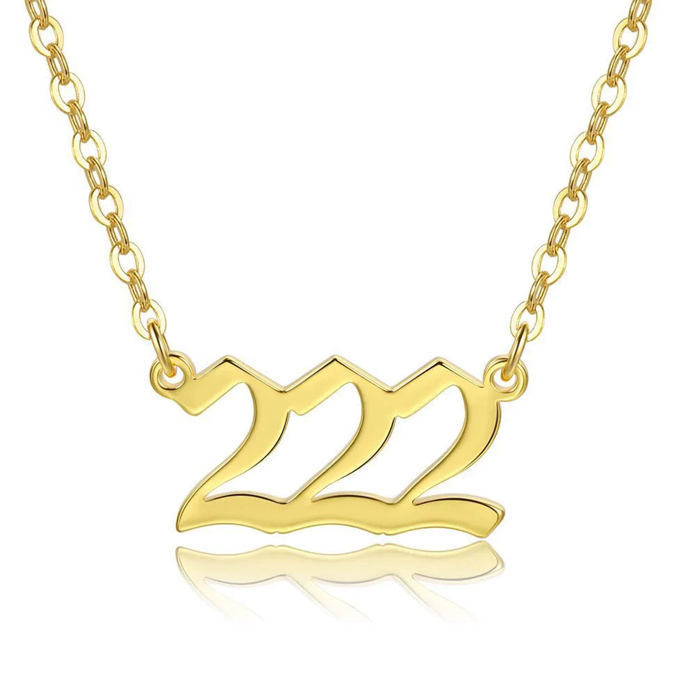 Angel Number Zircon Gold-Plated Necklace – Handmade & Radiantly Divine