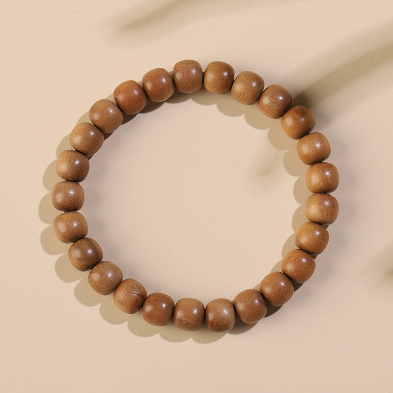 Indian Old Mountain Sandalwood Sinking-Grade Barrel Bead Bracelet