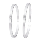 S999 Pure Silver Moon & Sun Couple Bangle