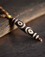 Agarwood Tibetan Dzi Beads Pendant