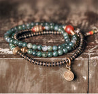 Vintage Multi-Layer Agate Bead Bracelet Buddhist Bracelet for Women