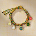 Tibetan Five Wealth Gods Blessing Bracelet – Handwoven with Green Tara Energy