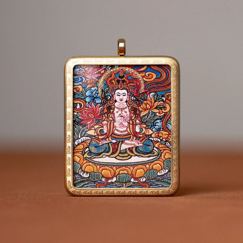 Tibetan Thangka  Amulet Talisman Pendant Necklace (35mm*45mm)