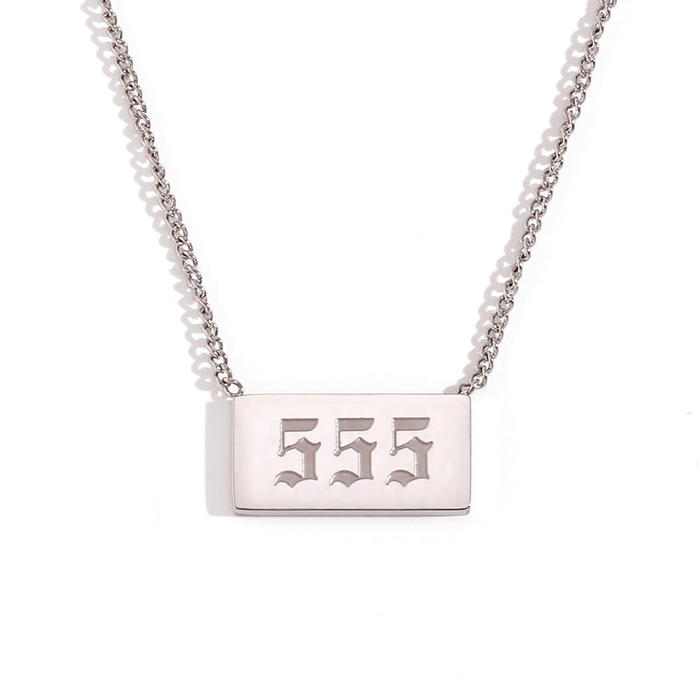 Stainless Steel Angel Number Necklace 111-999 Dainty Necklace for Women