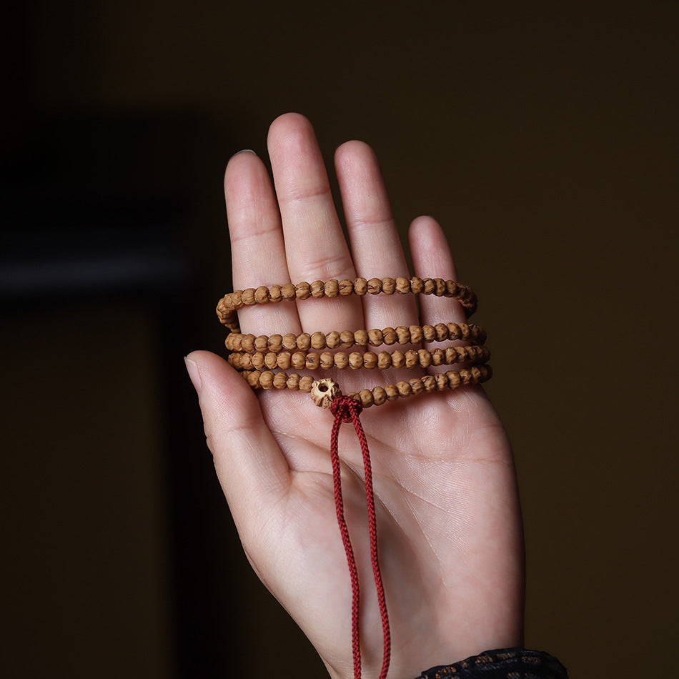 Tibetan Cypress Seed 108 Mala Beads – High Oil Ghost Face Prayer Bracelet