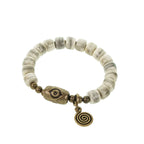 Tibetan Handmade Yak Bone & Brass Dzi Bracelet · Sacred Protection, Grounded Strength
