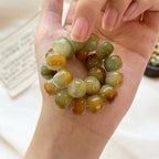 Natural Bodhi Bracelet with Burger-Shaped Beads (Multiple Colors Available)